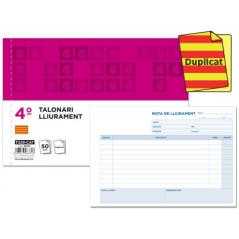 Talonario liderpapel entregas cuarto original y copia t229 apaisado texto en catalan