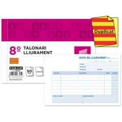Talonario liderpapel entregas 8º original y copia t228 apaisado texto en catalan