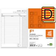 Talonario liderpapel facturas folio original y copia t223 con i.v.a. texto en catalan