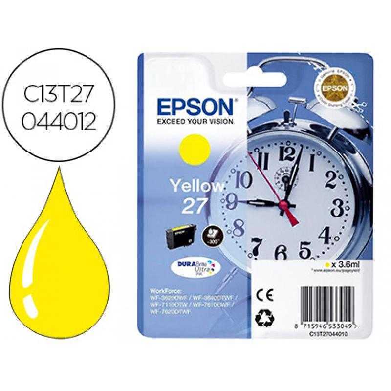 Ink-jet epson 27 wf-3620 / 711 0 / 7610 / 7620 amarillo 2.200 pag