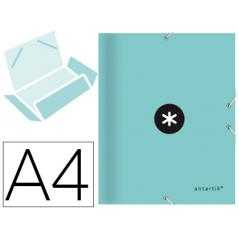 Carpeta antartik gomas a4 3 solapas carton forrado color menta