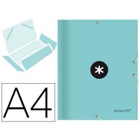 Carpeta antartik gomas a4 3 solapas carton forrado color menta