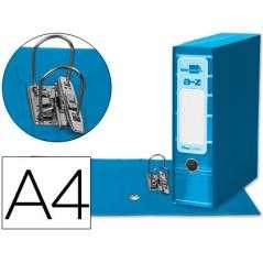 Archivador de palanca liderpap el a4 filing system forrado sin rado lomo 80mm celeste con caja y compresor metalico