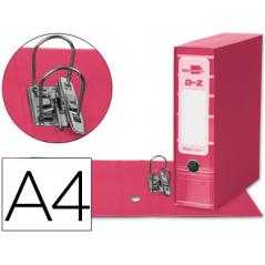 Archivador de palanca liderpap el a4 filing system forrado sin rado lomo 80mm rosa con caja y compresor metalico