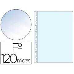 Funda multitaladro q-connect folio 120 mc cristal bolsa de 10 unidades