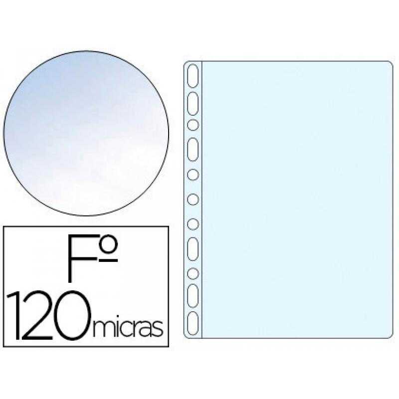 Funda multitaladro q-connect folio 120 mc cristal bolsa de 10 unidades