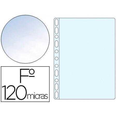 Funda multitaladro q-connect folio 120 mc cristal bolsa de 10 unidades