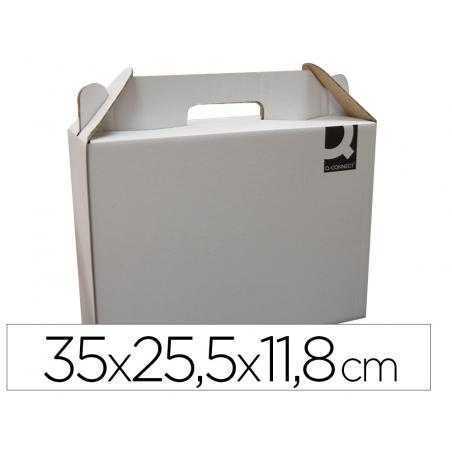 Caja maletin con asa q-connect carton para envio y transporte 355x120x258 mm