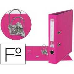 Archivador de palanca liderpapel folio documenta forrado pvc con rado lomo 52 mm rosa compresor metalico