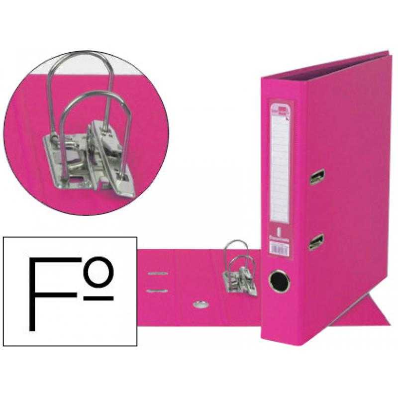 Archivador de palanca liderpapel folio documenta forrado pvc con rado lomo 52 mm rosa compresor metalico