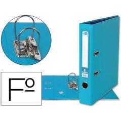Archivador de palanca liderpapel folio documenta forrado pvc con rado lomo 52 mm celeste compresor metalico
