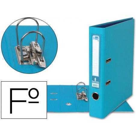 Archivador de palanca liderpapel folio documenta forrado pvc con rado lomo 52 mm celeste compresor metalico