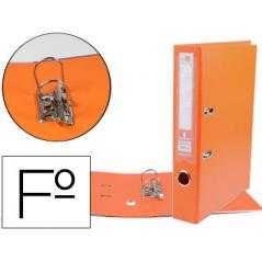 Archivador de palanca liderpapel folio documenta forrado pvc con rado lomo 52 mm naranja compresor metalico