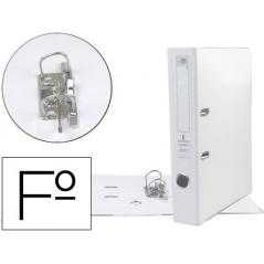 Archivador de palanca liderpapel folio documenta forrado pvc con rado lomo 52 mm blanco compresor metalico