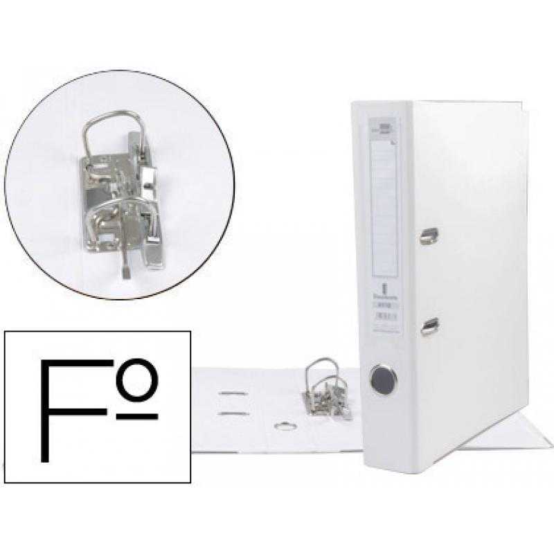Archivador de palanca liderpapel folio documenta forrado pvc con rado lomo 52 mm blanco compresor metalico