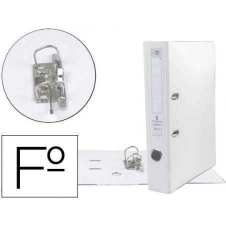 Archivador de palanca liderpapel folio documenta forrado pvc con rado lomo 52 mm blanco compresor metalico