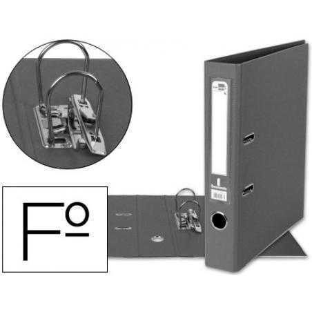 Archivador de palanca liderpapel folio documenta forrado pvc con rado lomo 52 mm gris compresor metalico