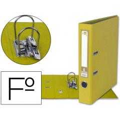 Archivador de palanca liderpapel folio documenta forrado pvc con rado lomo 52 mm amarillo compresor