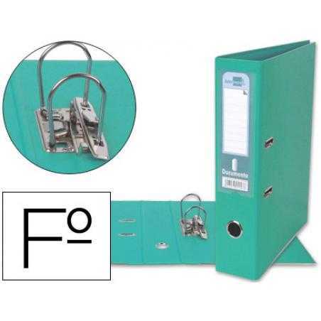 Archivador de palanca liderpapel folio documenta forrado pvc con rado lomo 75 mm verde claro compresor