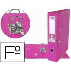 Archivador de palanca liderpapel folio documenta forrado pvc con rado lomo 75 mm rosa compresor metalico