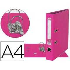 Archivador de palanca liderpapel a4 documenta forrado pvc con rado lomo 52 mm rosa compresor metalico