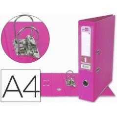 Archivador de palanca liderpapel a4 documenta forrado pvc con rado lomo 75 mm rosa compresor metalico