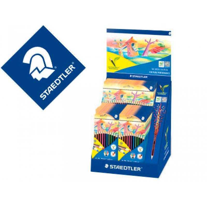 Lápices de colores staedtler wopex ecologico expositor de 20 cajas de 12 colores y 5 cajas de 24 colores - Imagen 1
