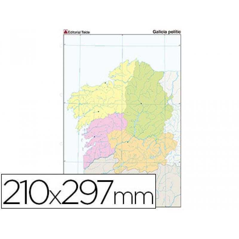 Mapa mudo color din a4 galicia politico