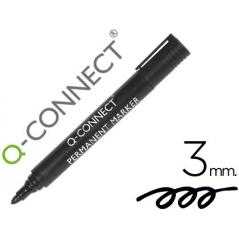 Rotulador q-connect marcador permanente negro punta redonda 3 mm