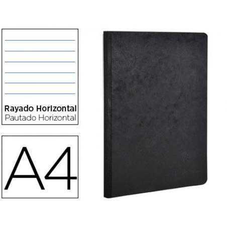 Libreta age-bag tapa cartulina lomo cosido rayado horizontal 96 hojas color negro 210x297 mm