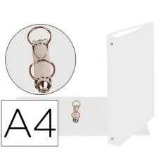 Carpeta de 2 anillas 30mm redondas exacompta din a4 carton forrado blanco