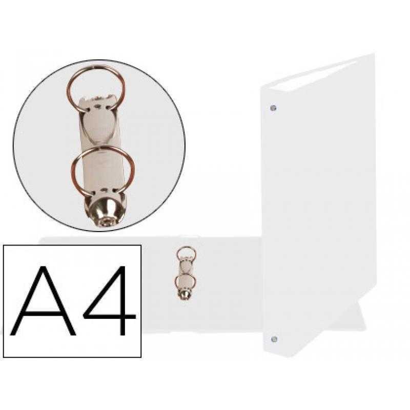 Carpeta de 2 anillas 30mm redondas exacompta din a4 carton forrado blanco