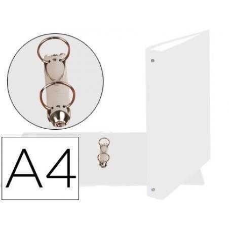Carpeta de 2 anillas 30mm redondas exacompta din a4 carton forrado blanco