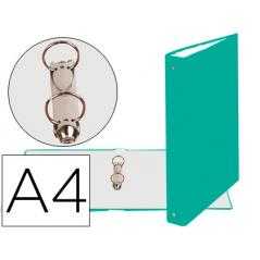 Carpeta de 2 anillas 30mm redondas exacompta din a4 carton forrado verde oscuro