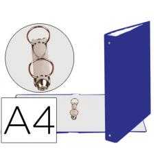 Carpeta de 2 anillas 30mm redondas exacompta din a4 carton forrado azul
