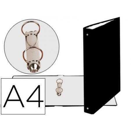 Carpeta de 2 anillas 30mm redondas exacompta din a4 carton forrado negro