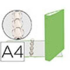 Carpeta de 4 anillas 30mm redondas exacompta din a4 carton forrado verde anis