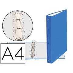 Carpeta de 4 anillas 30mm redondas exacompta din a4 carton forrado azul claro