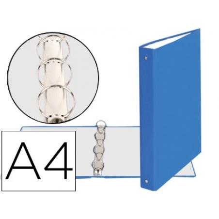 Carpeta de 4 anillas 30mm redondas exacompta din a4 carton forrado azul claro