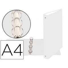 Carpeta de 4 anillas 30mm redondas exacompta din a4 carton forrado blanco