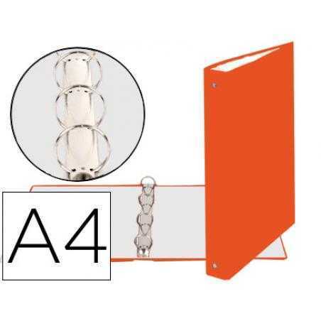 Carpeta de 4 anillas 30mm redondas exacompta din a4 carton forrado naranja