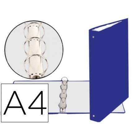 Carpeta de 4 anillas 30mm redondas exacompta din a4 carton forrado azul