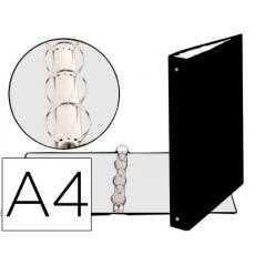 Carpeta de 4 anillas 30mm redondas exacompta din a4 carton forrado negra
