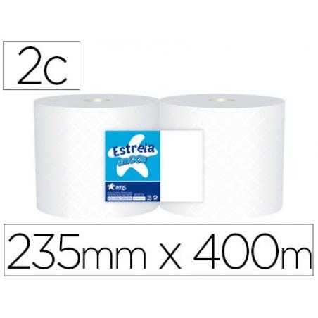 Papel secamanos industrial amoos 2 capas 235 mm x 400 mt paquete de 2 rollos