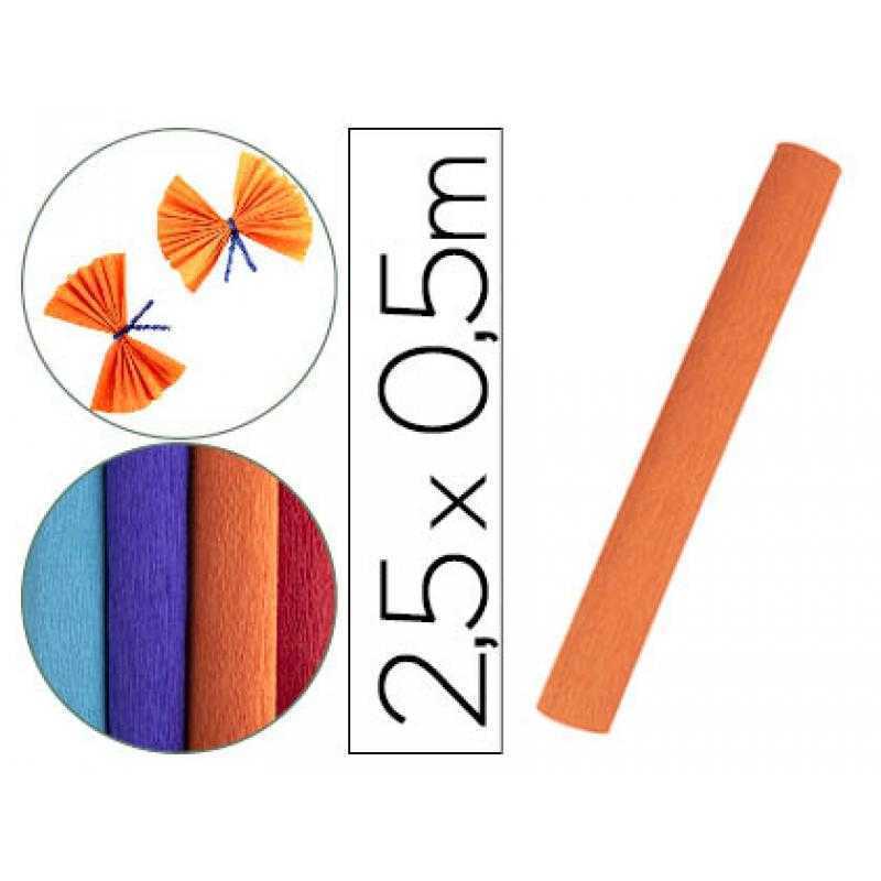 Papel crespón liderpapel rollo de 50 cm x 2,5 m 85g/m2 naranja