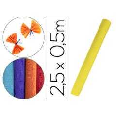Papel crespón liderpapel rollo de 50 cm x 2,5 m 85g/m2 amarillo