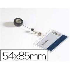 Identificador con cordón extensible durable uso vertical/horizontal 54x85 mm