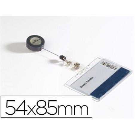 Identificador con cordón extensible durable uso vertical/horizontal 54x85 mm