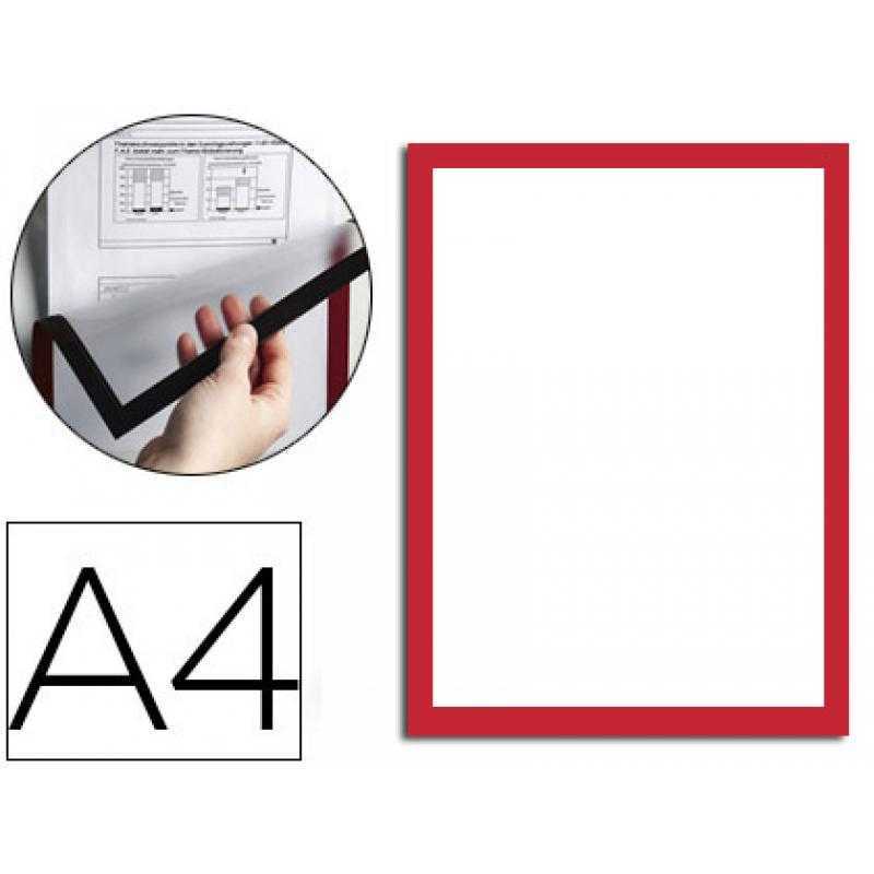 Marco porta anuncios durable magnetico din a4 dorso adhesivo removible para informacion de seguridad