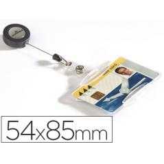 Identificador con cordón extensible durable uso vertical/horizontal 54x85 mm